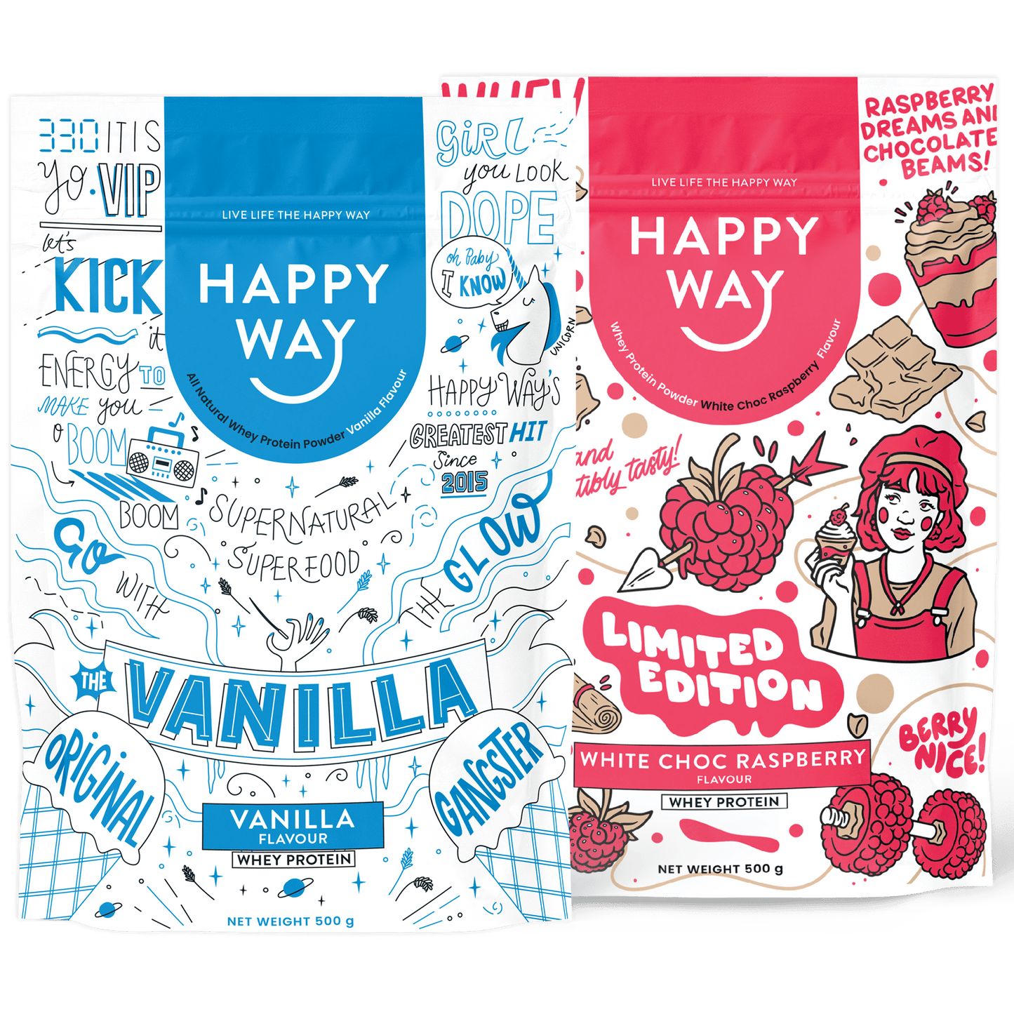 Vanilla Whey Protein & White Choc Raspberry Whey Protein Bundle