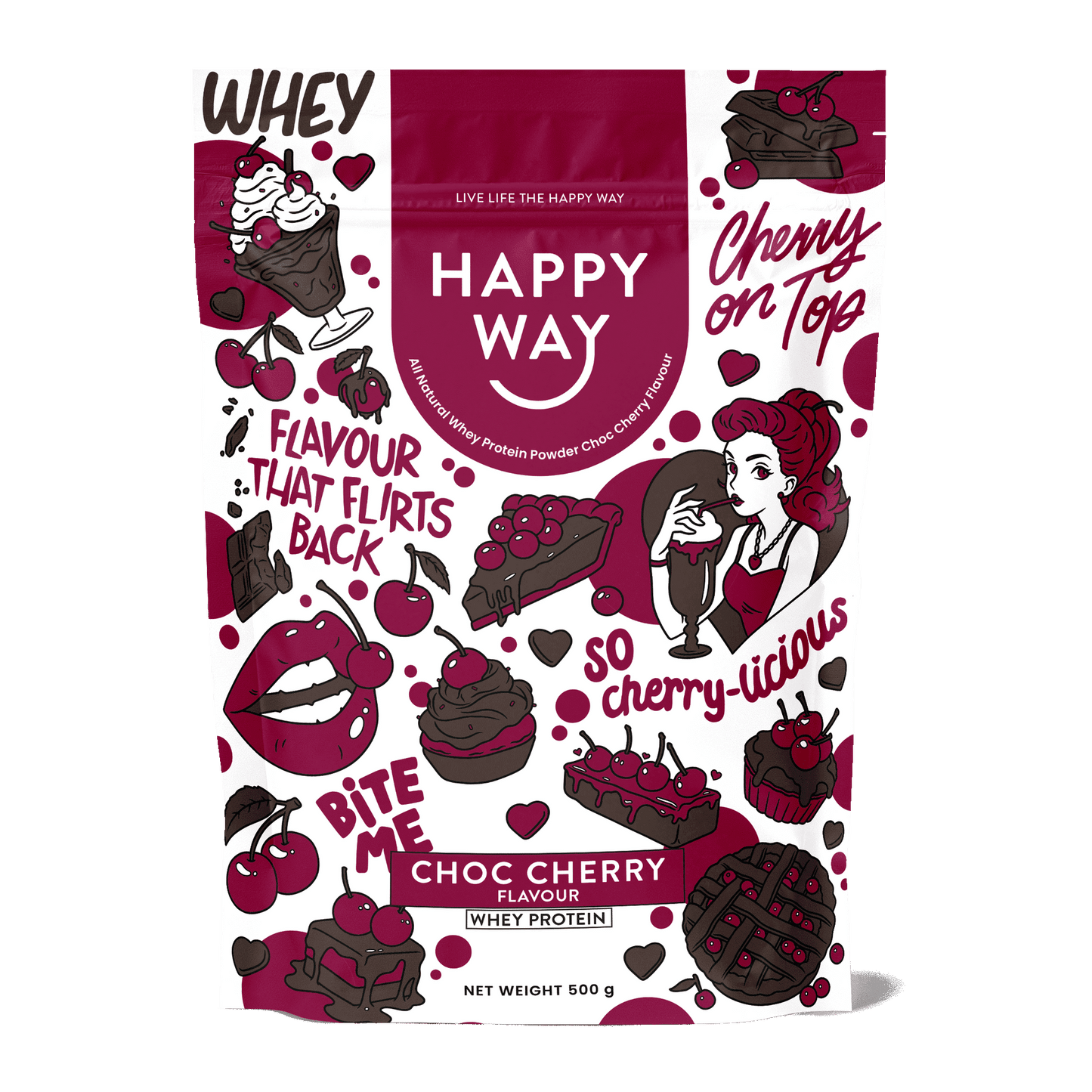Choc Cherry Whey Protein Powder 500g