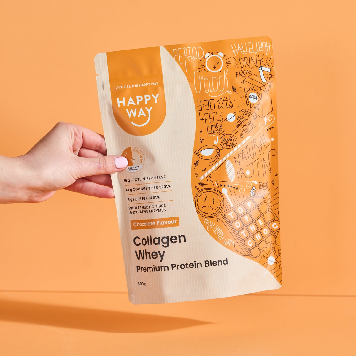 Chocolate Collagen Whey Protein Powder 500g