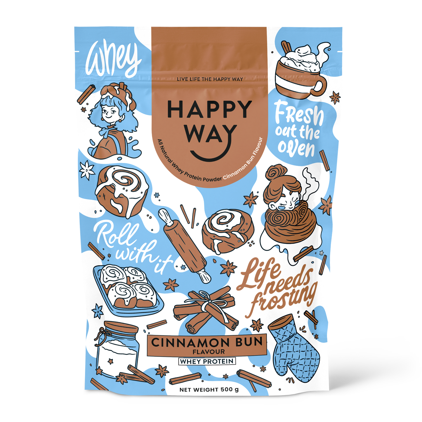 Cinnamon Bun Whey Protein Powder 500g