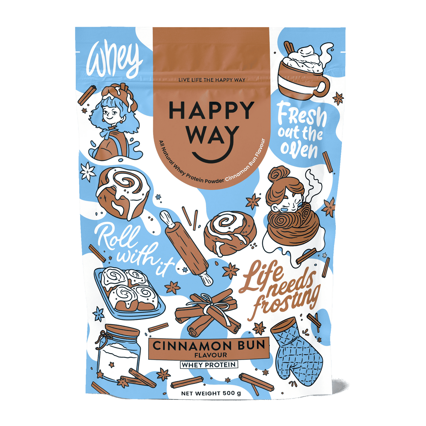 Cinnamon Bun Whey Protein Powder 500g