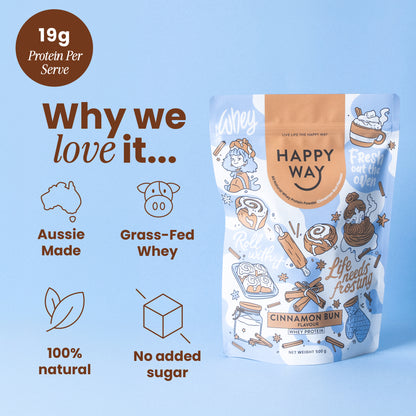 Cinnamon Bun Whey Protein Powder 500g