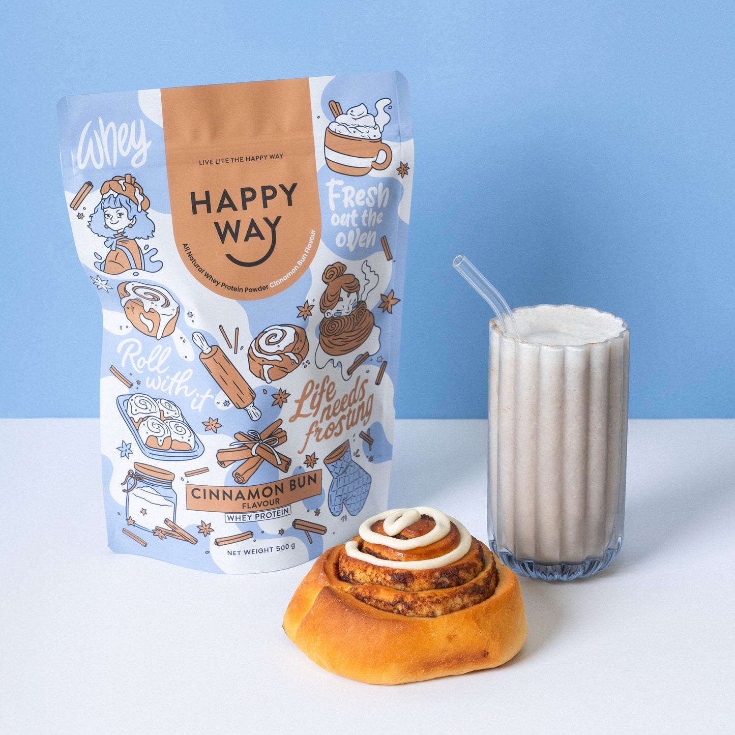 Cinnamon Bun Whey Protein Powder 500g