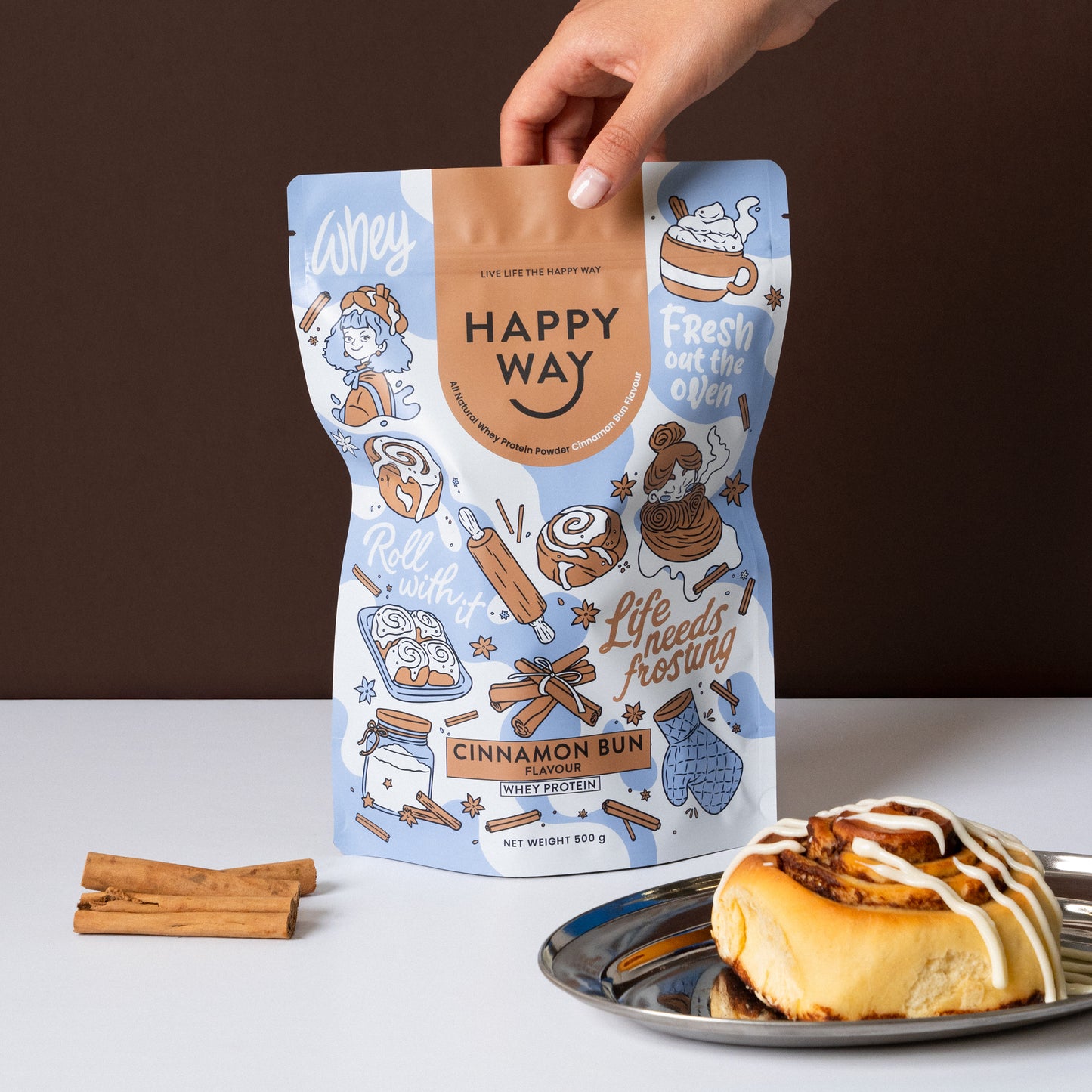 Cinnamon Bun Whey Protein Powder 500g