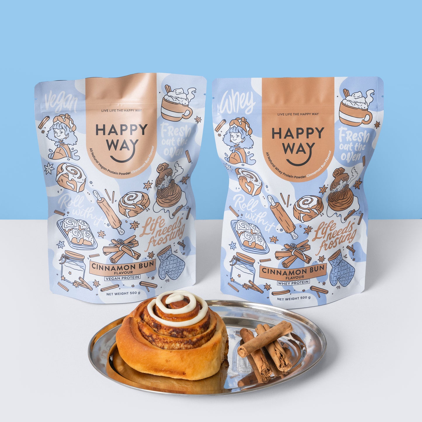 Cinnamon Bun Whey Protein Powder 500g