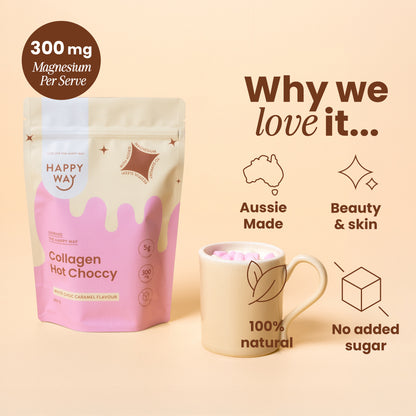 White Choc Caramel Collagen Hot Choccy 360g