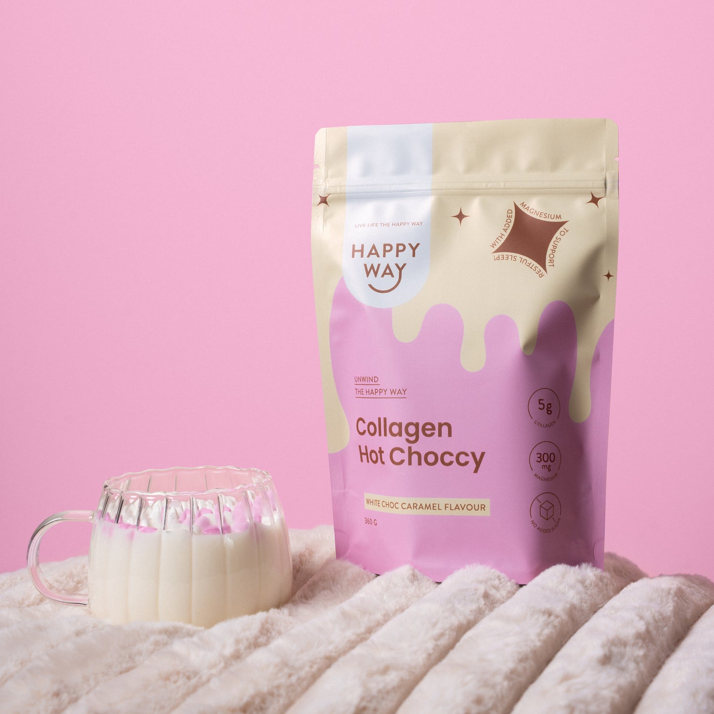 White Choc Caramel Collagen Hot Choccy 360g