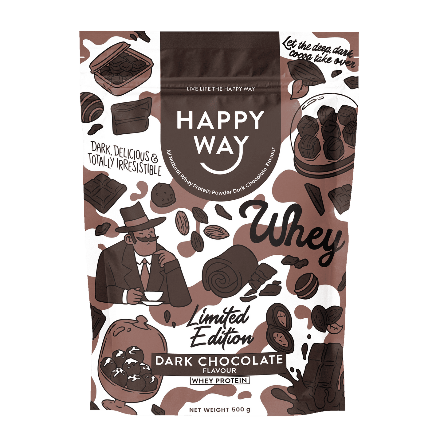 Dark Chocolate Whey Protein Powder 500g