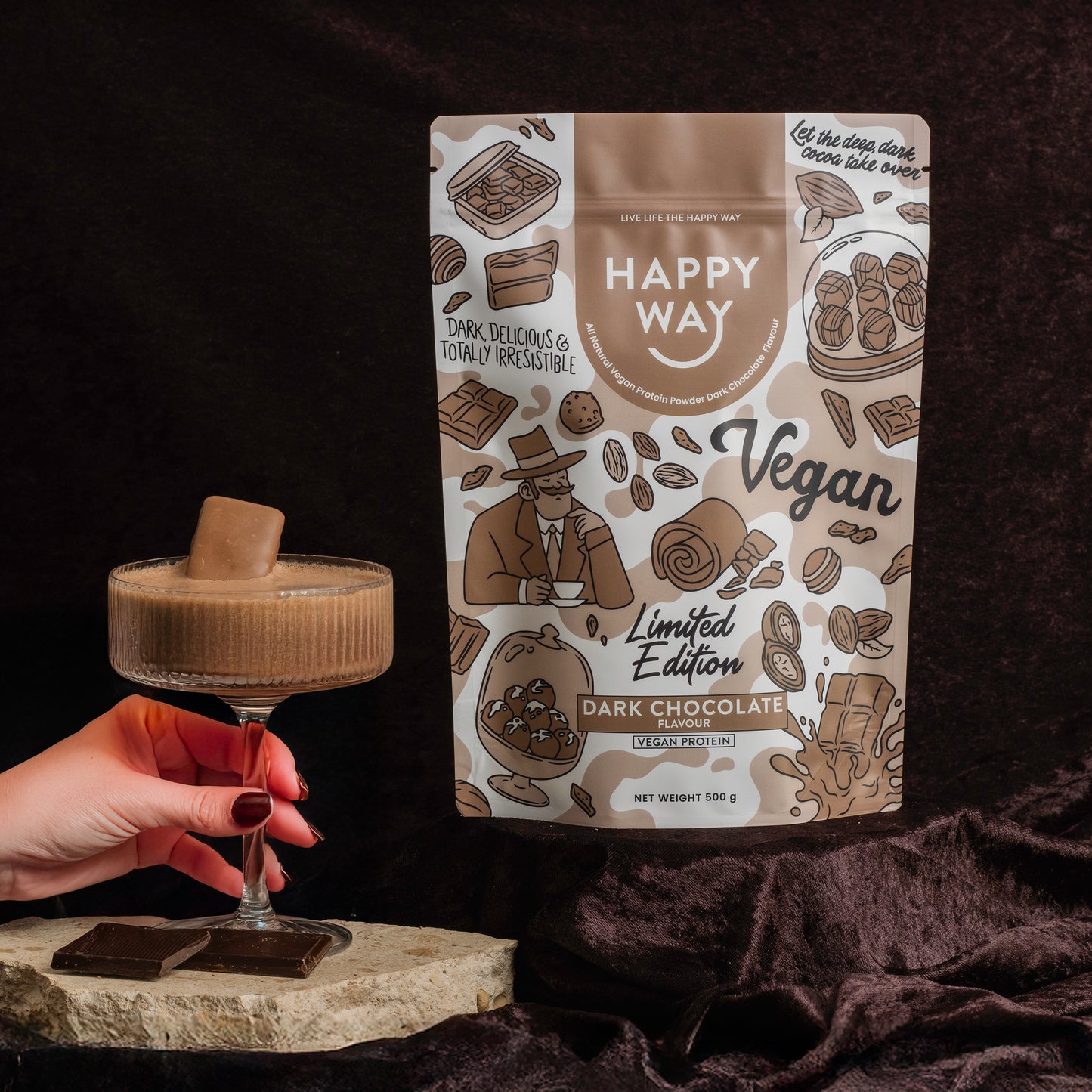 Dark Chocolate Vegan Protein Powder 500g