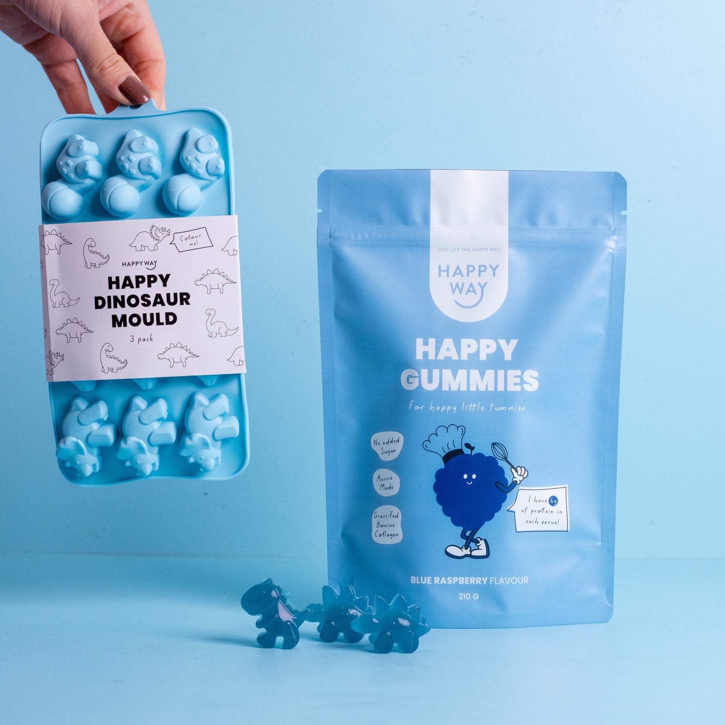 Happy Dinosaur Mould - 3 pack