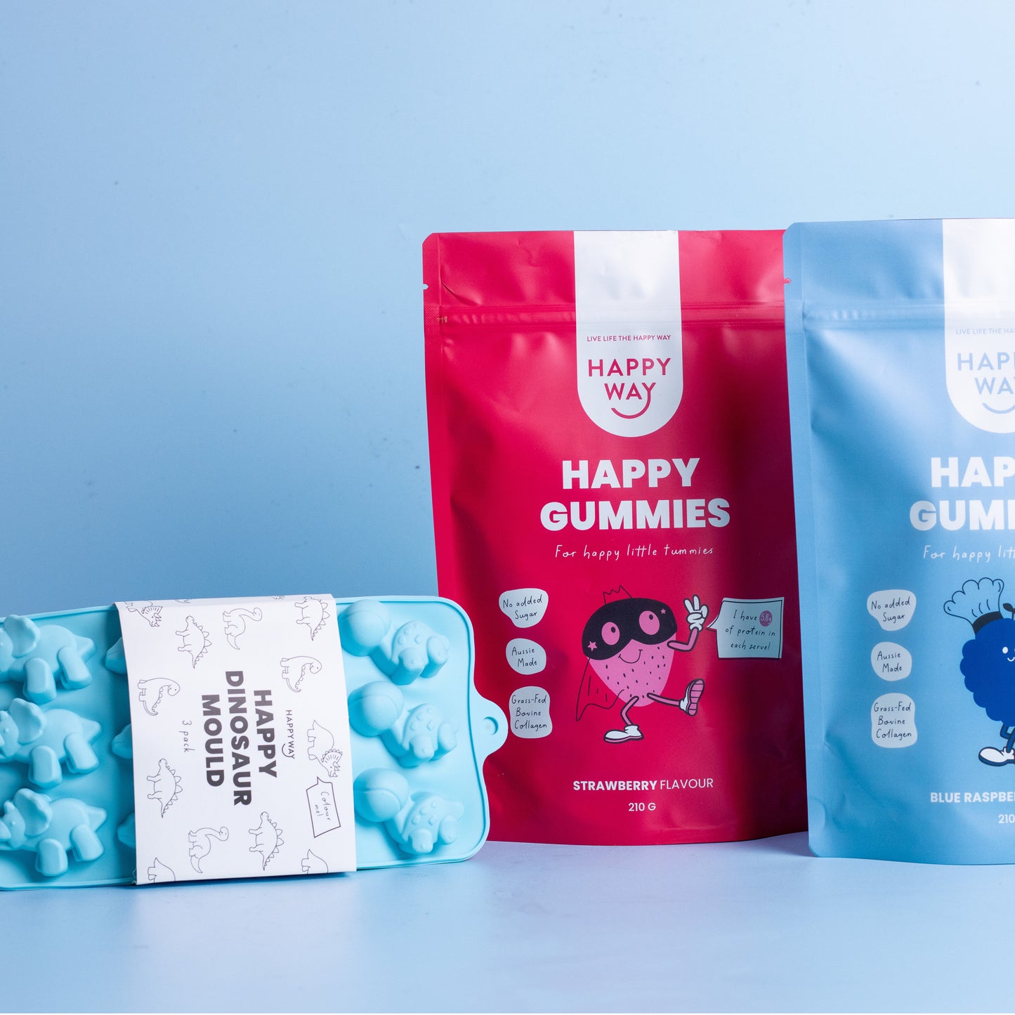 Happy Dinosaur Mould - 3 pack