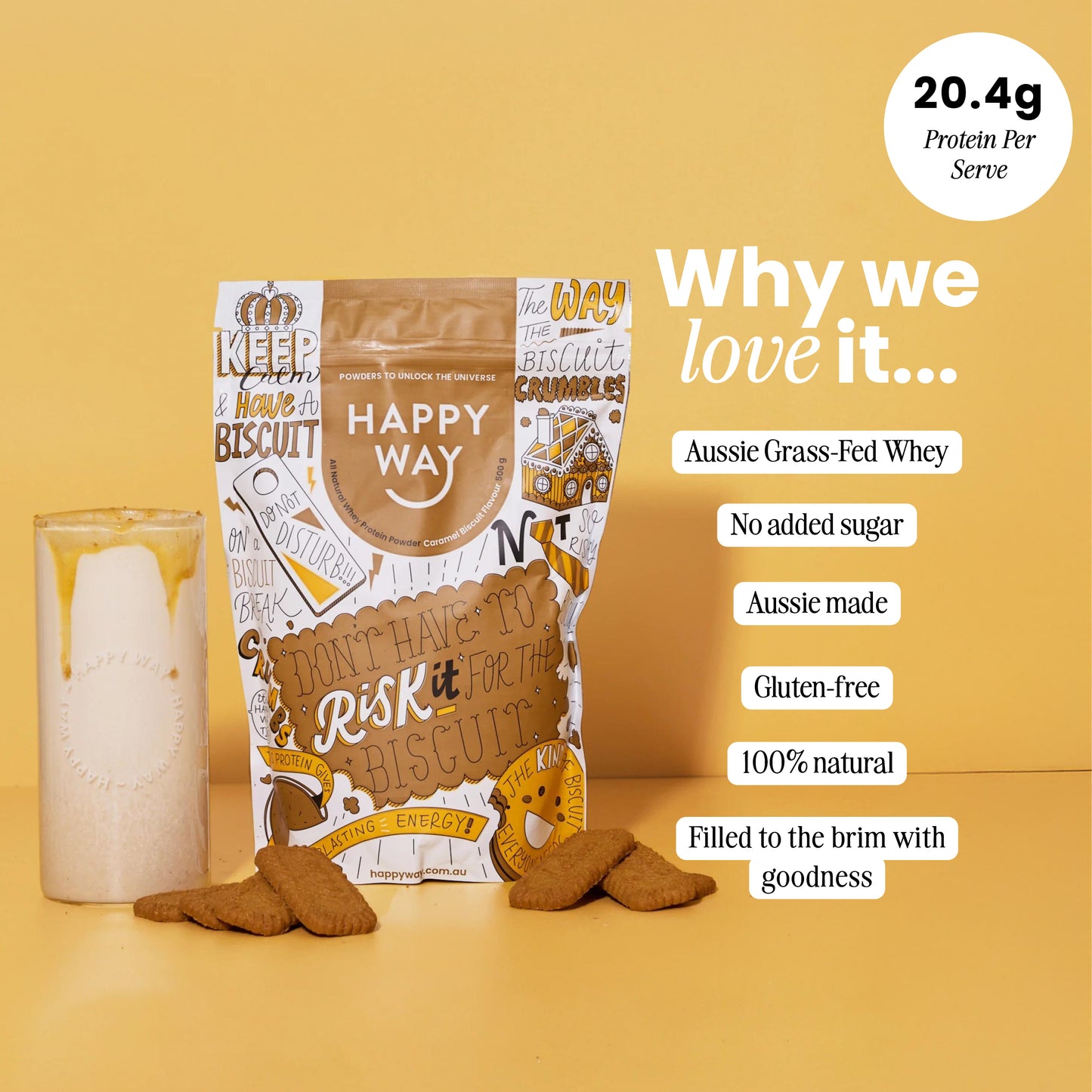 Caramel Biscuit Whey Protein Powder 500g