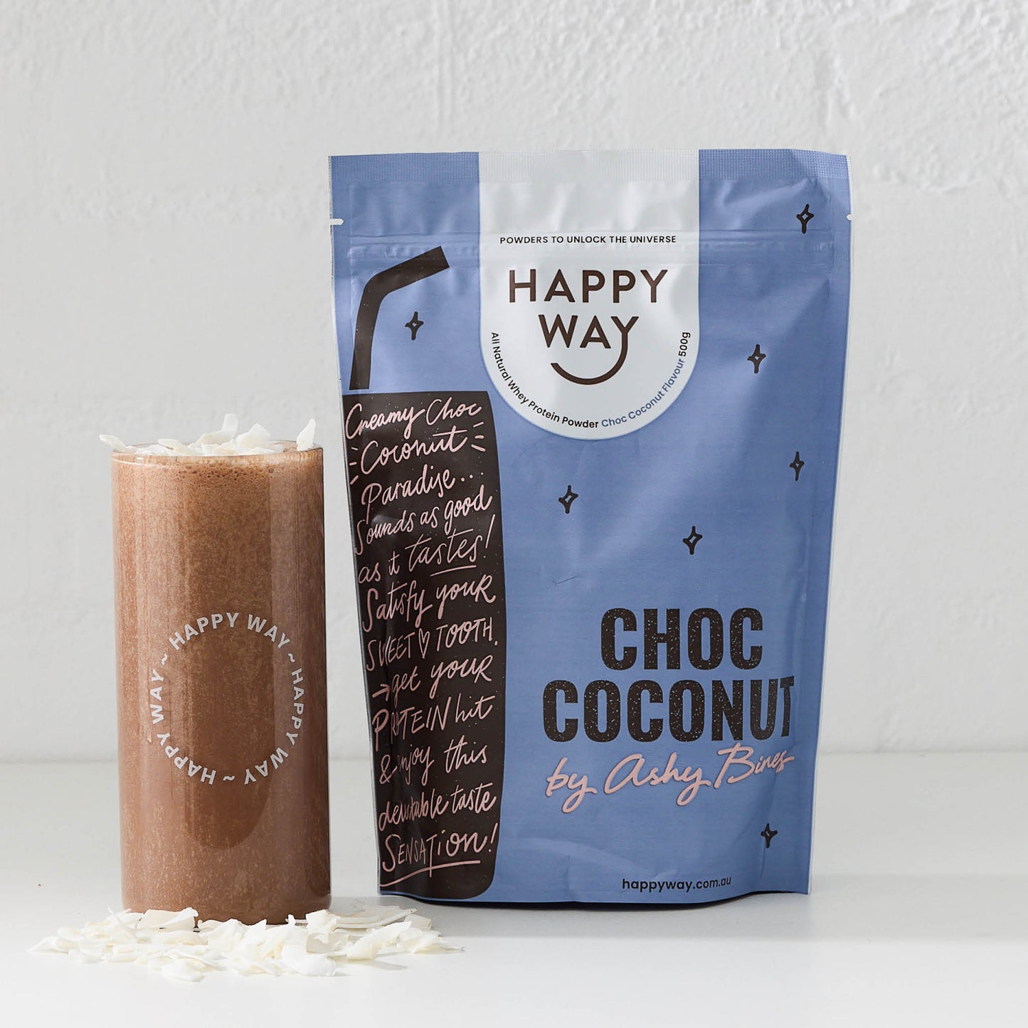 Ashy Bines Choc Coconut Whey Protein Powder 500g