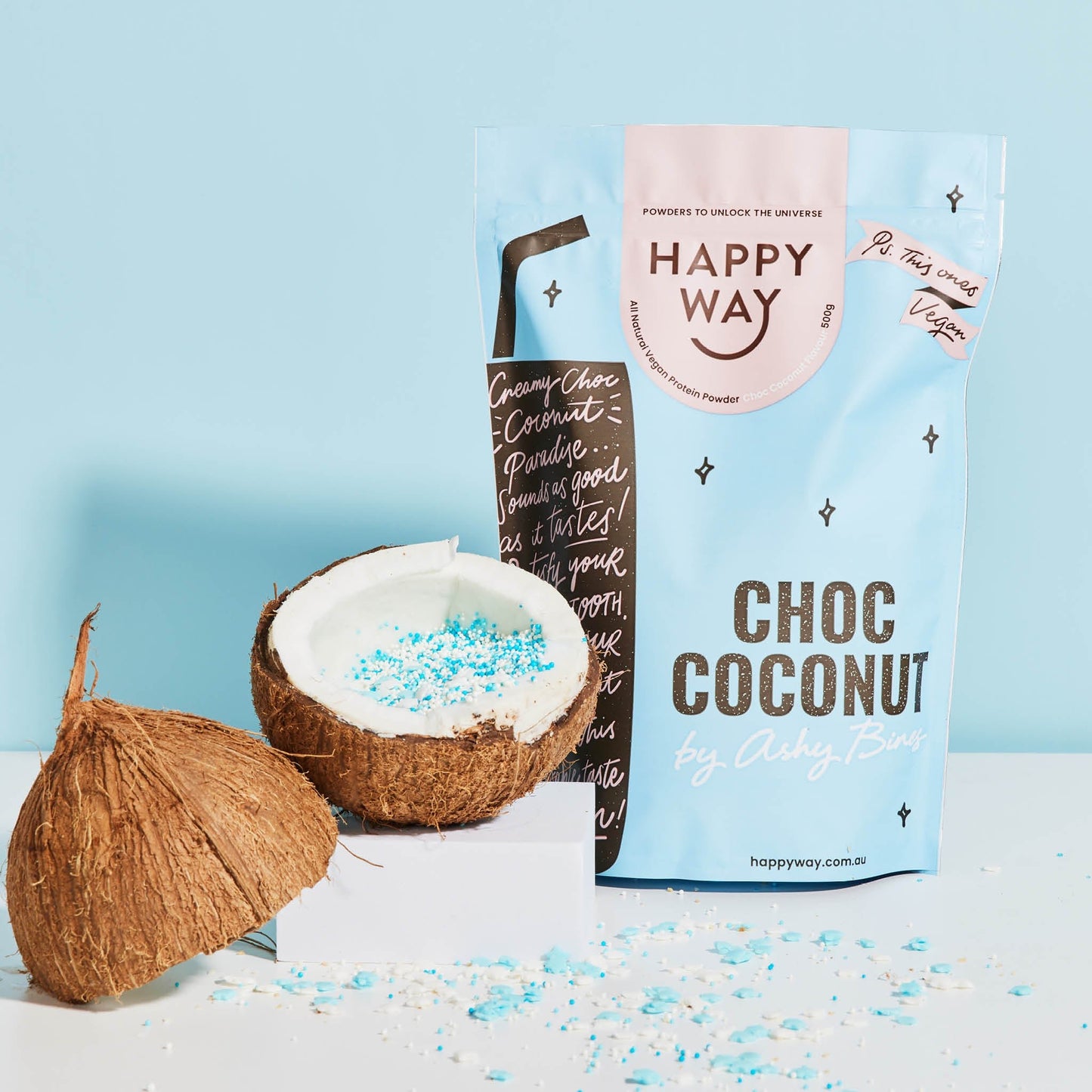 Ashy Bines Choc Coconut Whey Protein Powder 500g