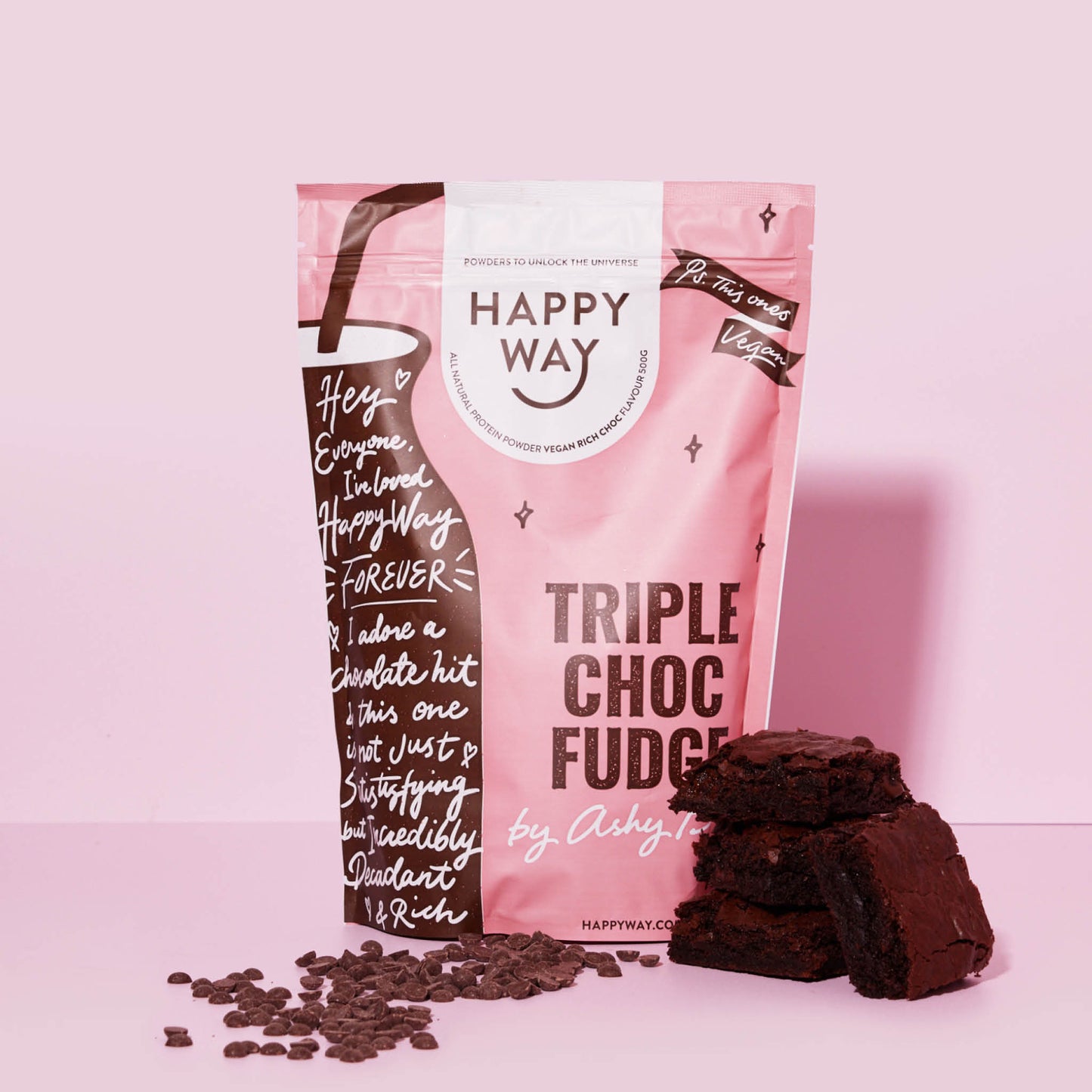 Ashy Bines Triple Choc Fudge Vegan Protein Powder 500g