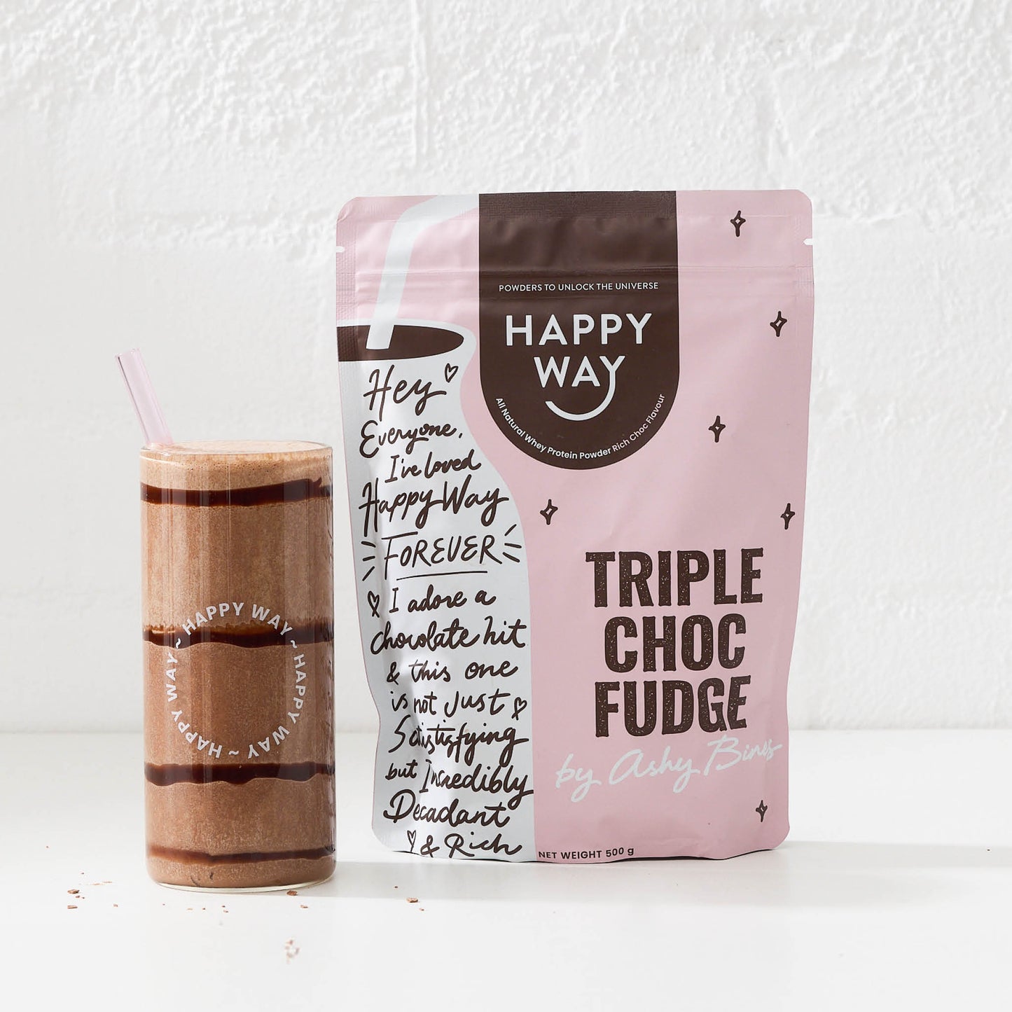 Ashy Bines Triple Choc Fudge Whey Protein Powder 500g