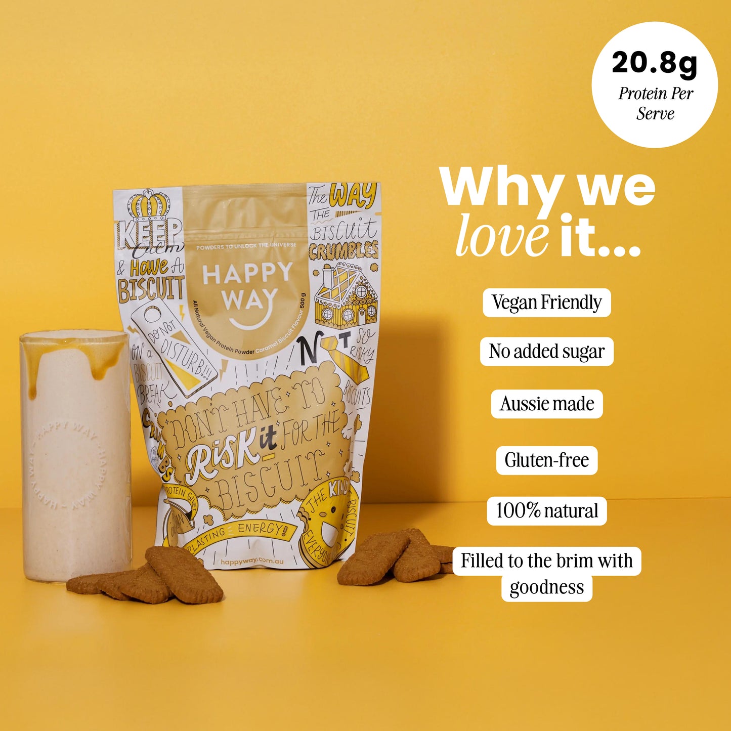 Caramel Biscuit Vegan Protein Powder 500g