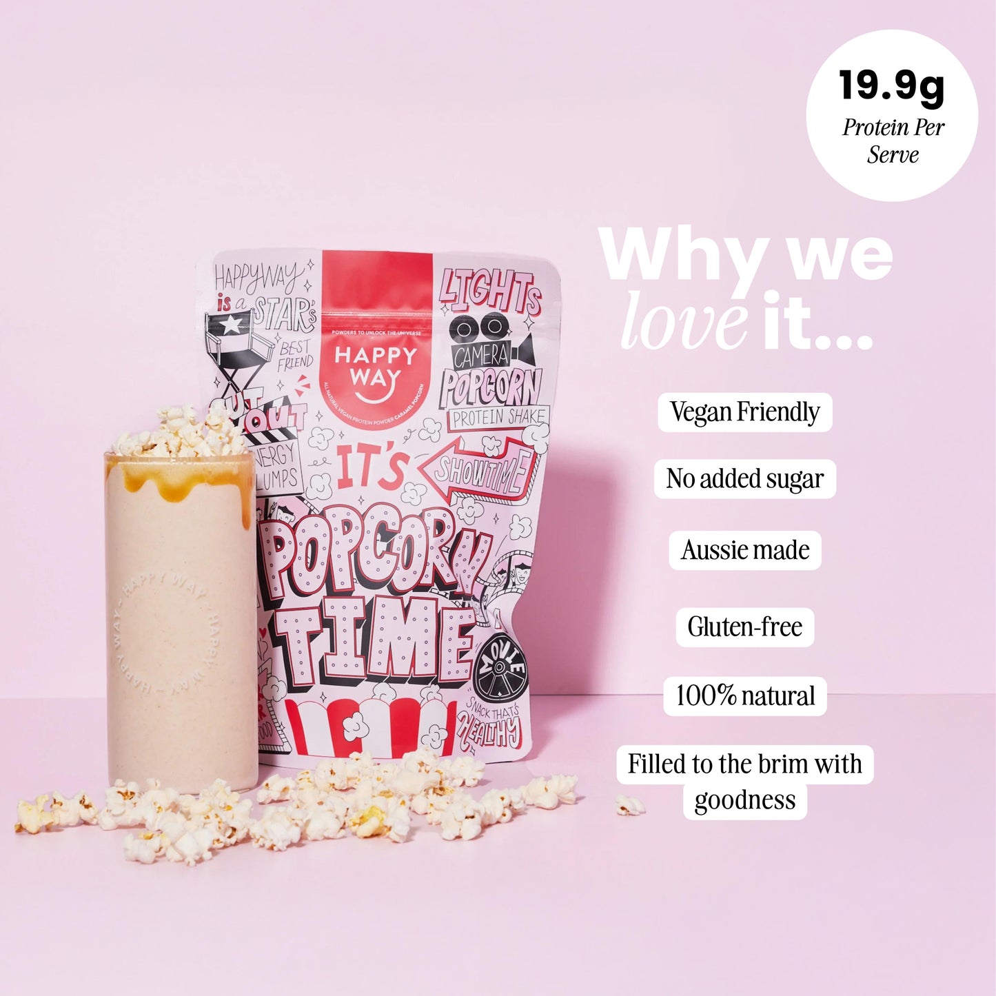 Caramel Popcorn Vegan Protein Powder 500g