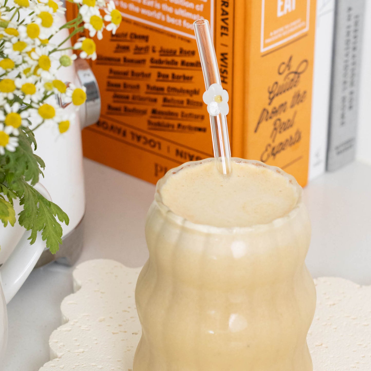 Glass straws - daisy set