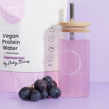 Glass Tumbler w/ straw