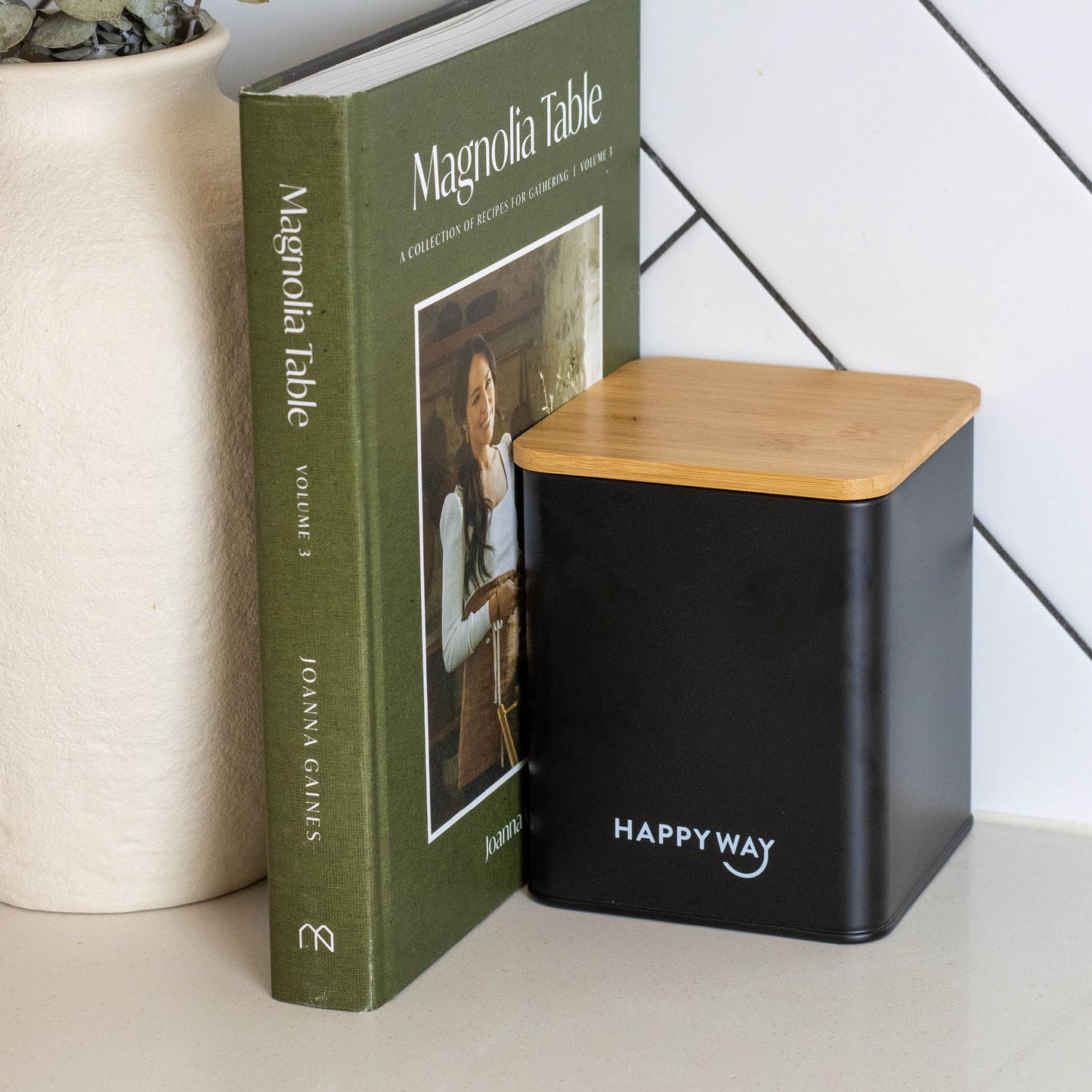 Protein Tin w/ Bamboo Lid - Black