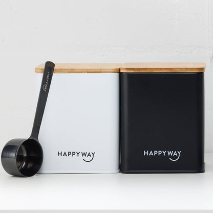 Protein Tin w/ Bamboo Lid - Black