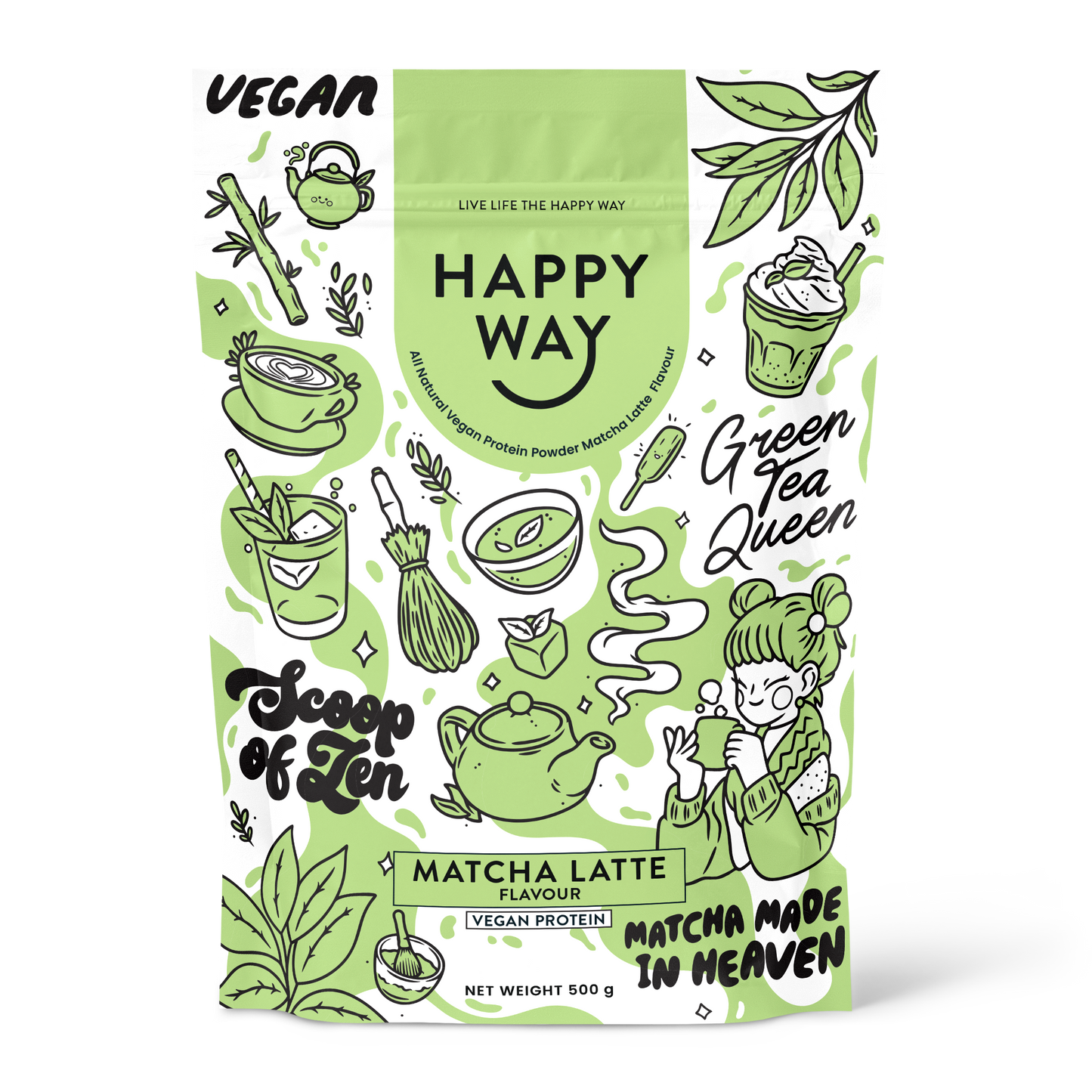 Matcha Latte Vegan Protein Powder 500g
