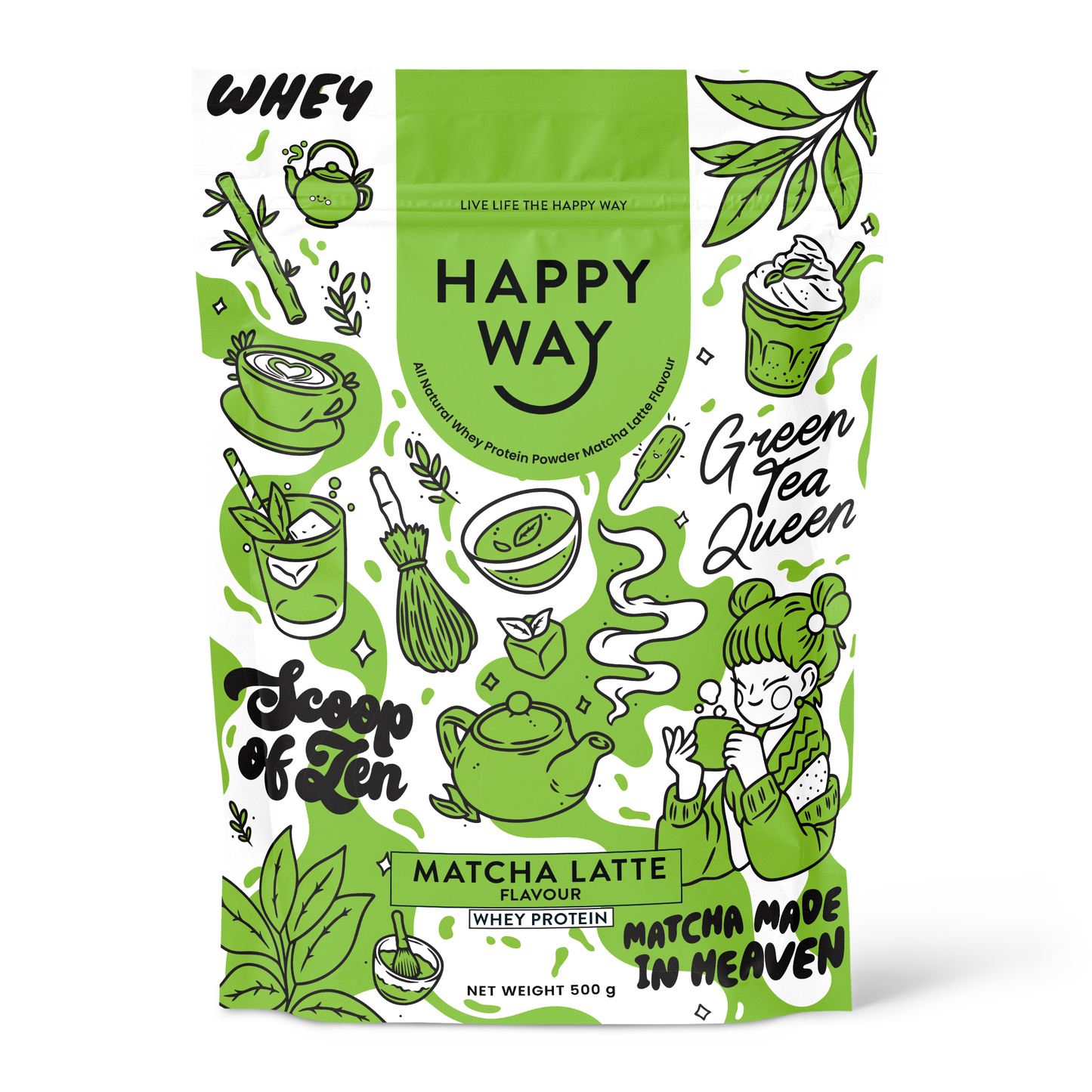 Matcha Latte Whey Protein Powder 500g