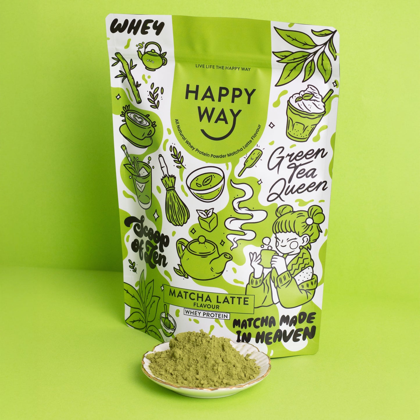 Matcha Latte Whey Protein Powder 500g