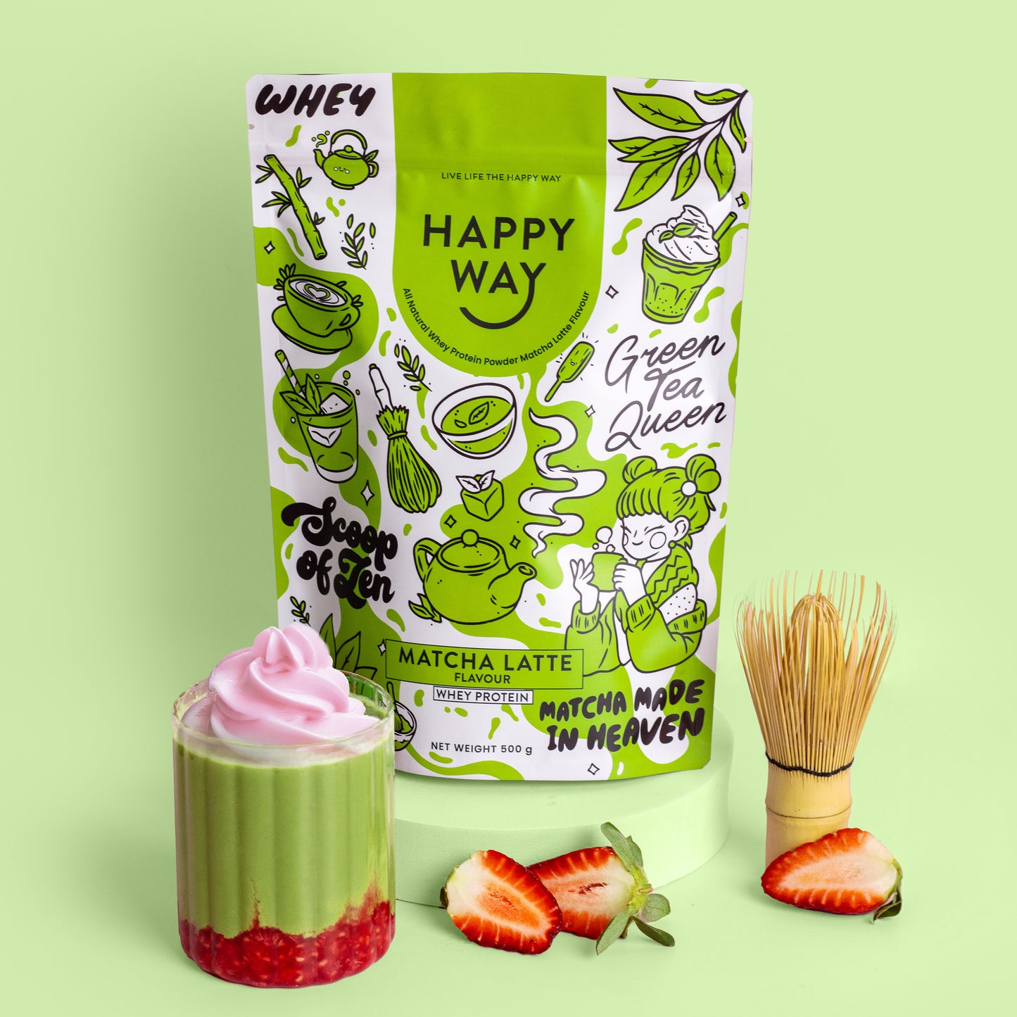 Matcha Latte Whey Protein Powder 500g
