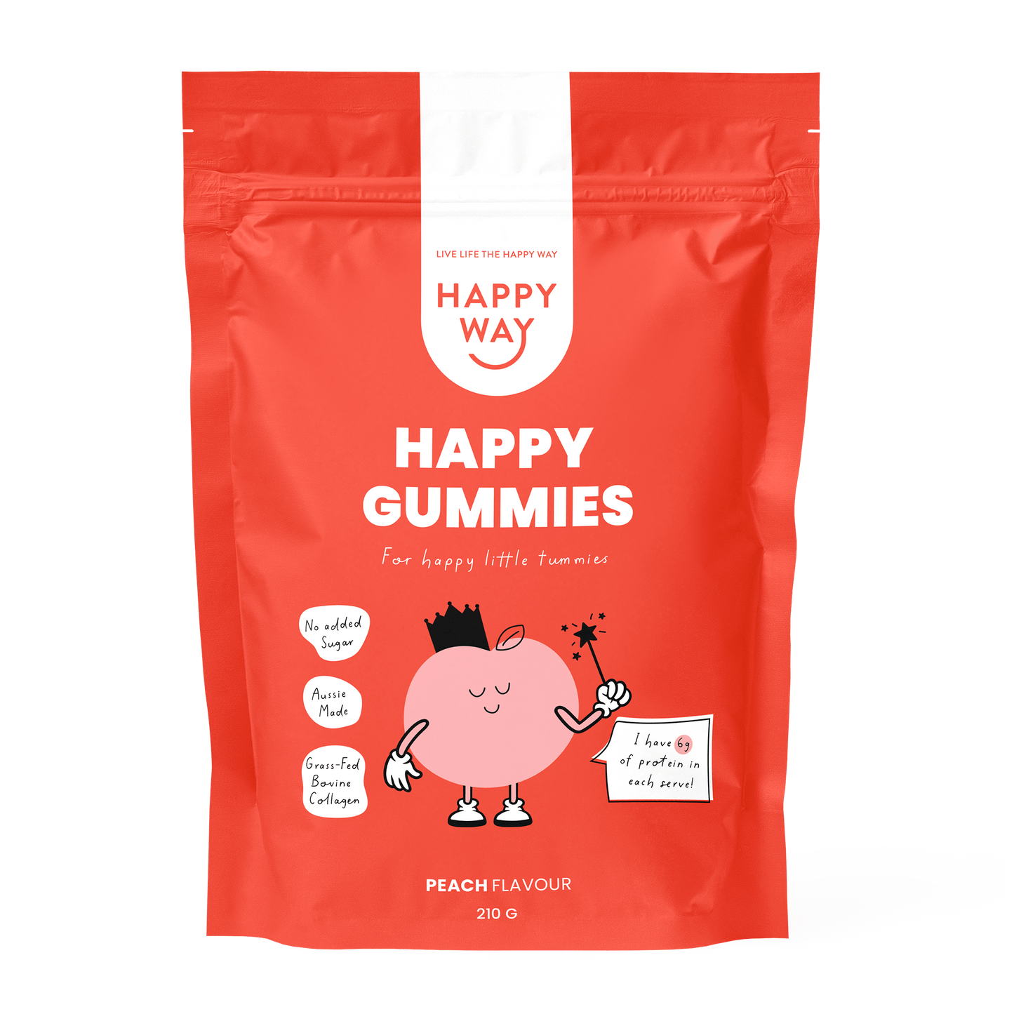 Peach Flavour Happy Gummies Mix 210g