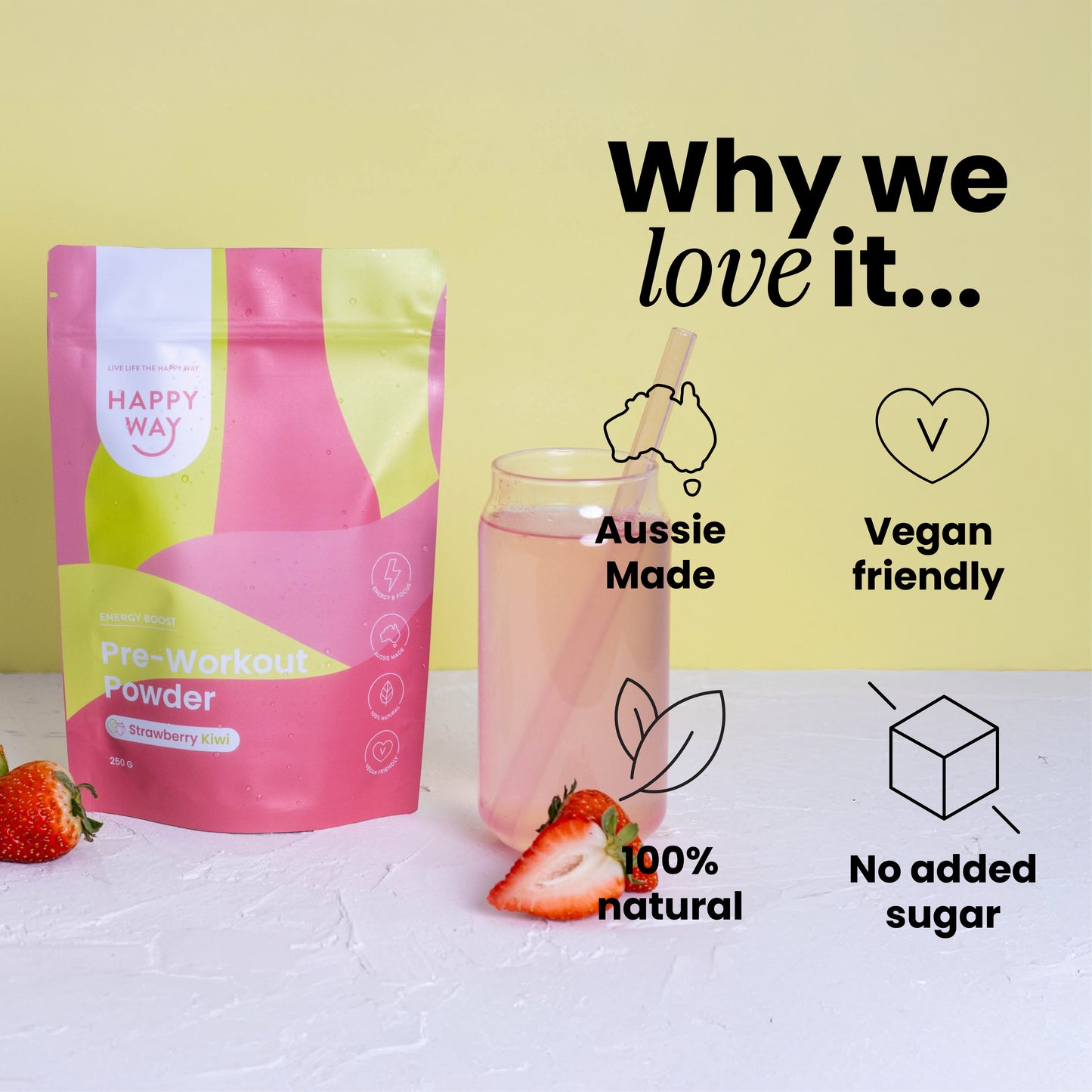 Strawberry Kiwi Pre-workout 250g