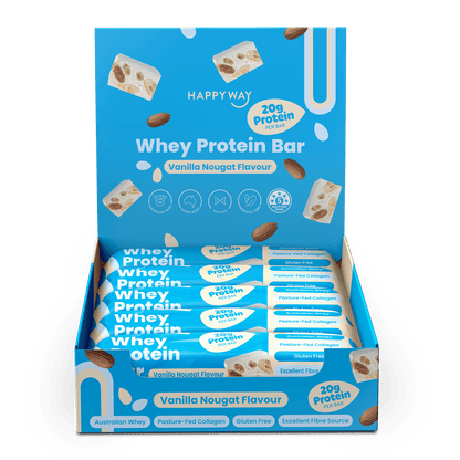 Whey Protein Bar Vanilla Nougat Box – 10 x 60g Bars
