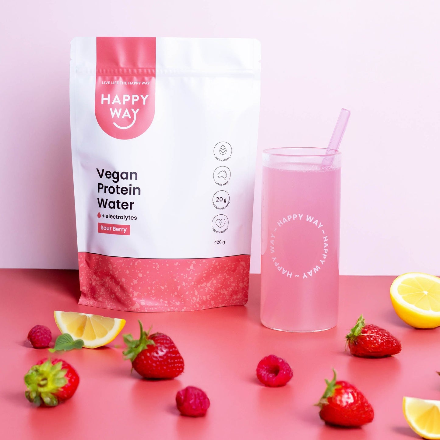 Sour Berry Vegan Protein Water Powder 420g