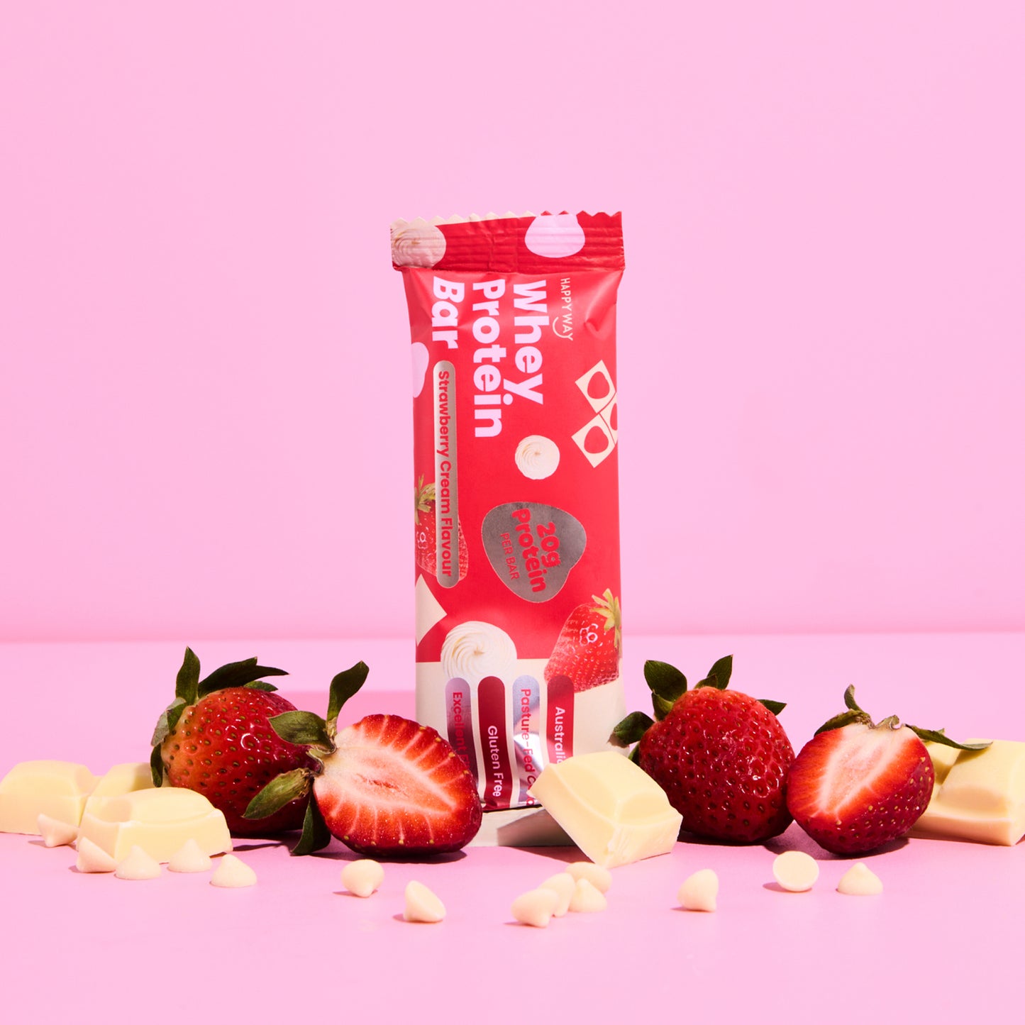 Whey Protein Bar Strawberry Cream Box – 10 x 60g Bars