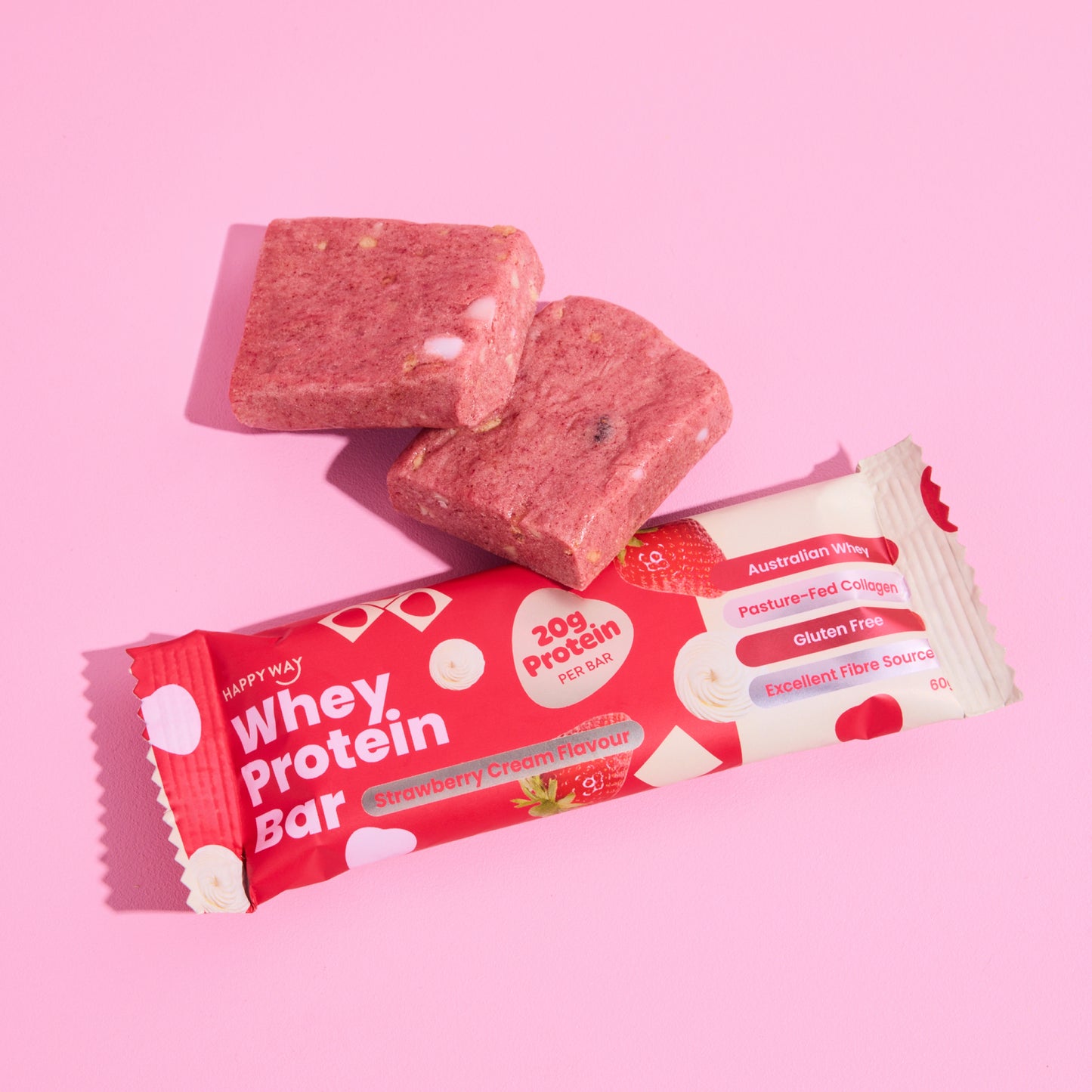Whey Protein Bar Strawberry Cream Box – 10 x 60g Bars
