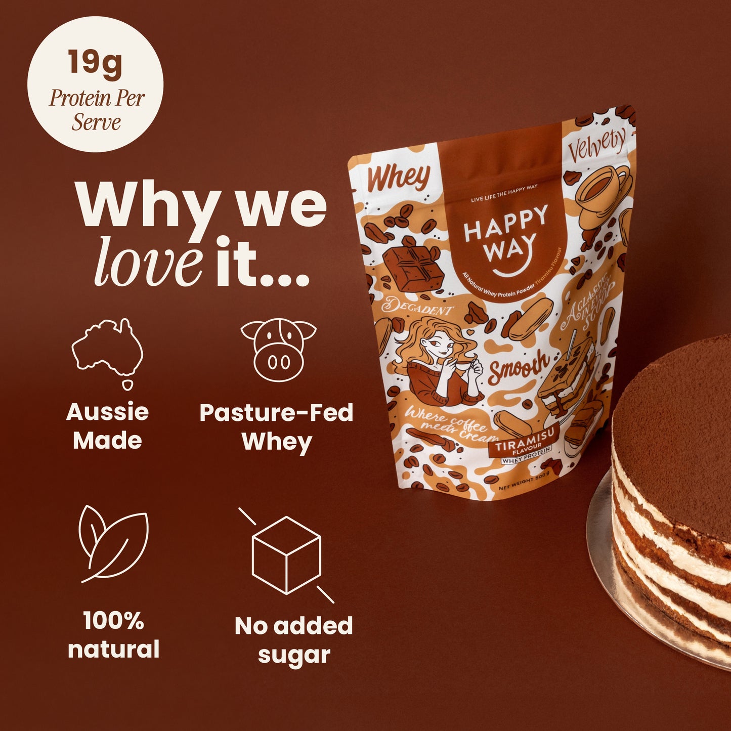 Tiramisu Whey Protein Powder 500g