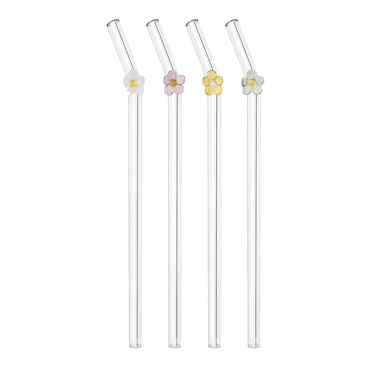 Glass straws - daisy set