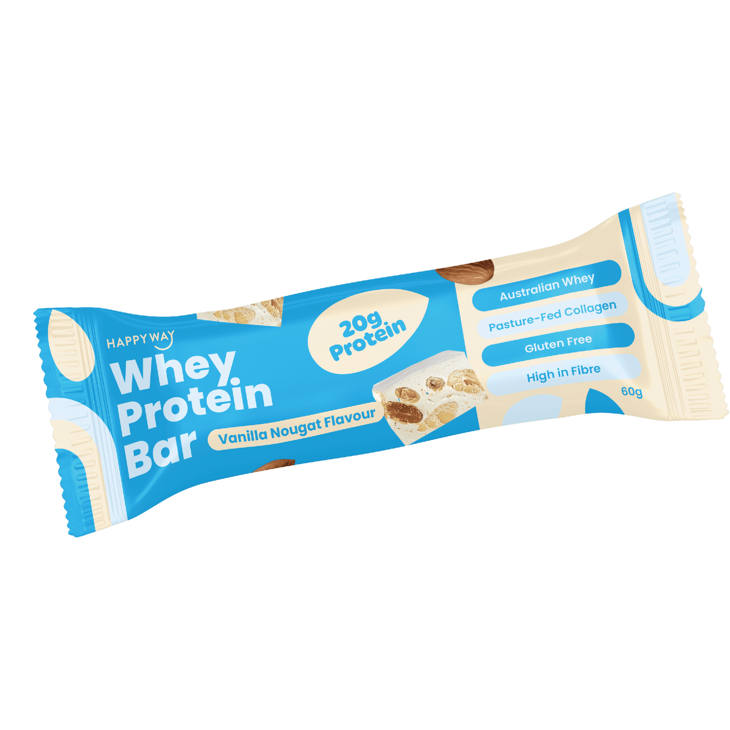 Whey Protein Bar Vanilla Nougat Box – 10 x 60g Bars