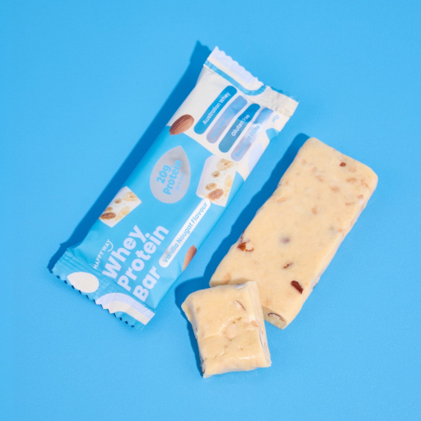 Whey Protein Bar Vanilla Nougat Box – 10 x 60g Bars