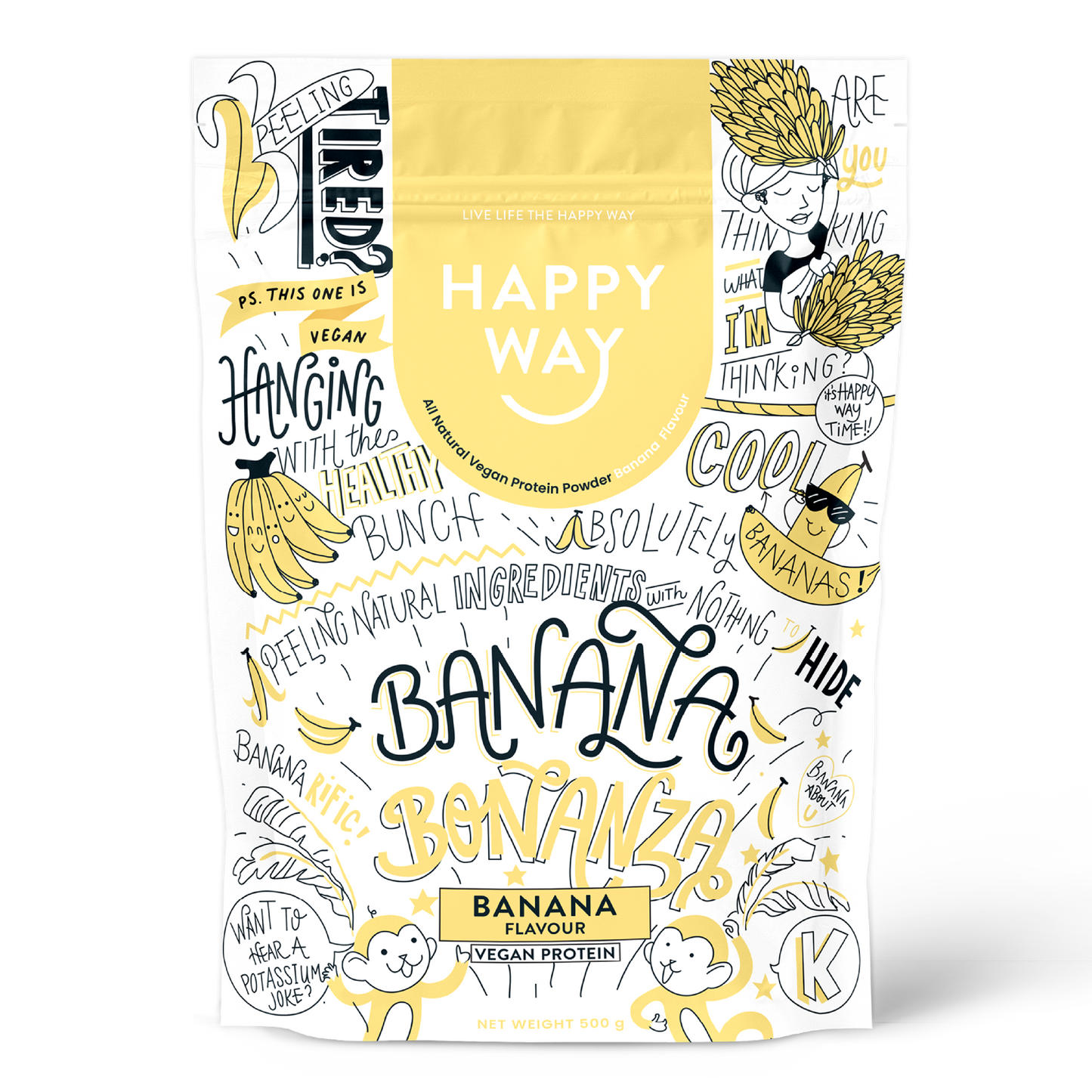 Banana Bonanza Vegan Protein Powder 500g