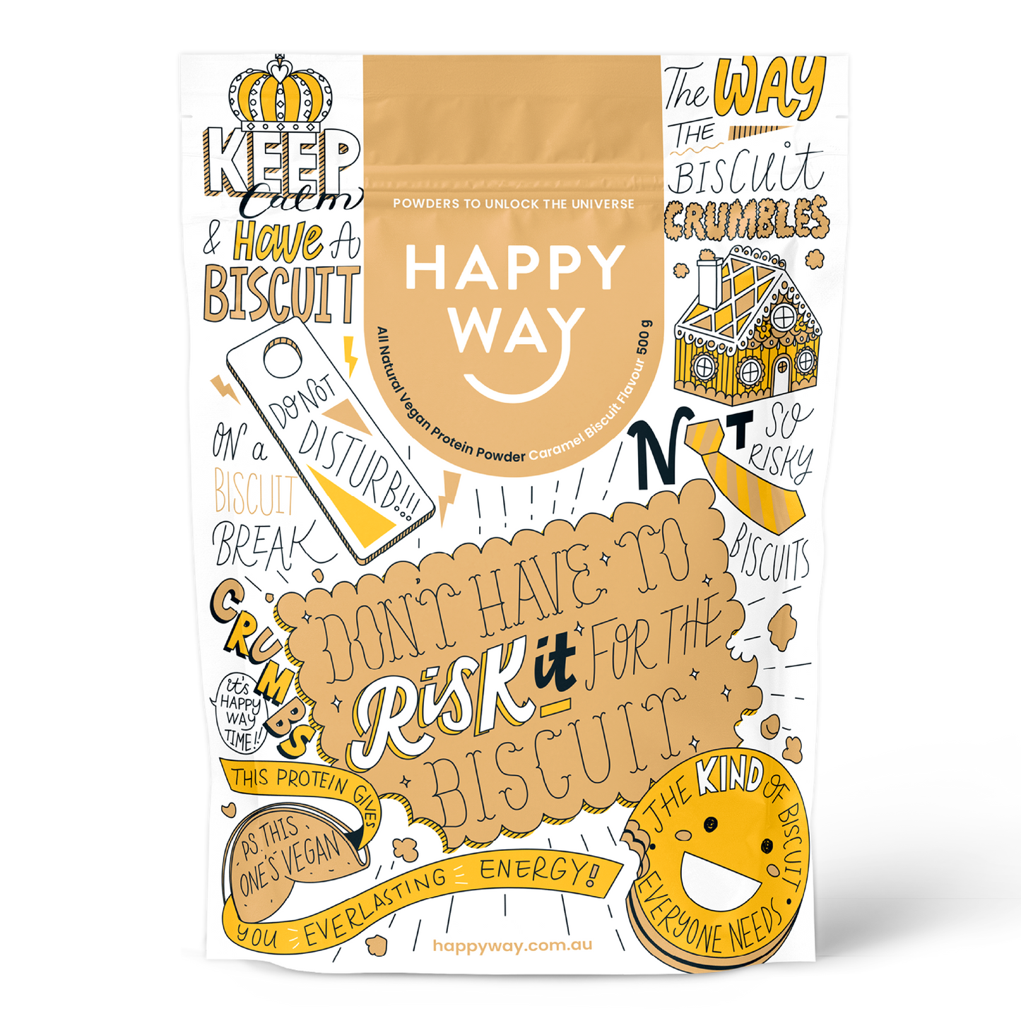 Caramel Biscuit Vegan Protein Powder 500g