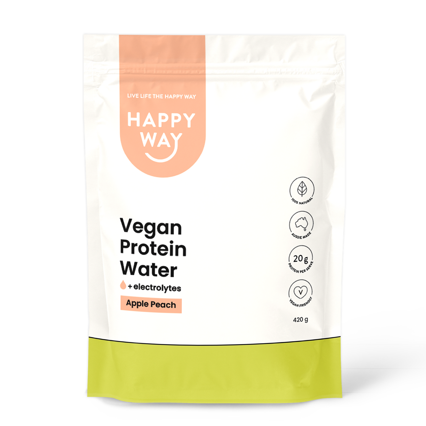 Apple Peach Vegan Protein Water Powder 420g
