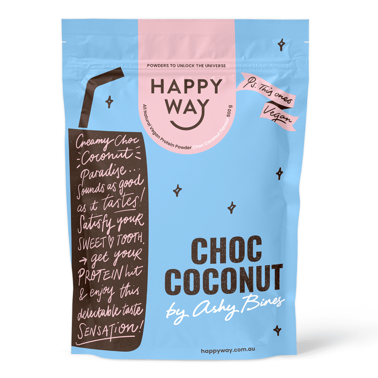 Ashy Bines Choc Coconut Vegan Protein Powder 500g