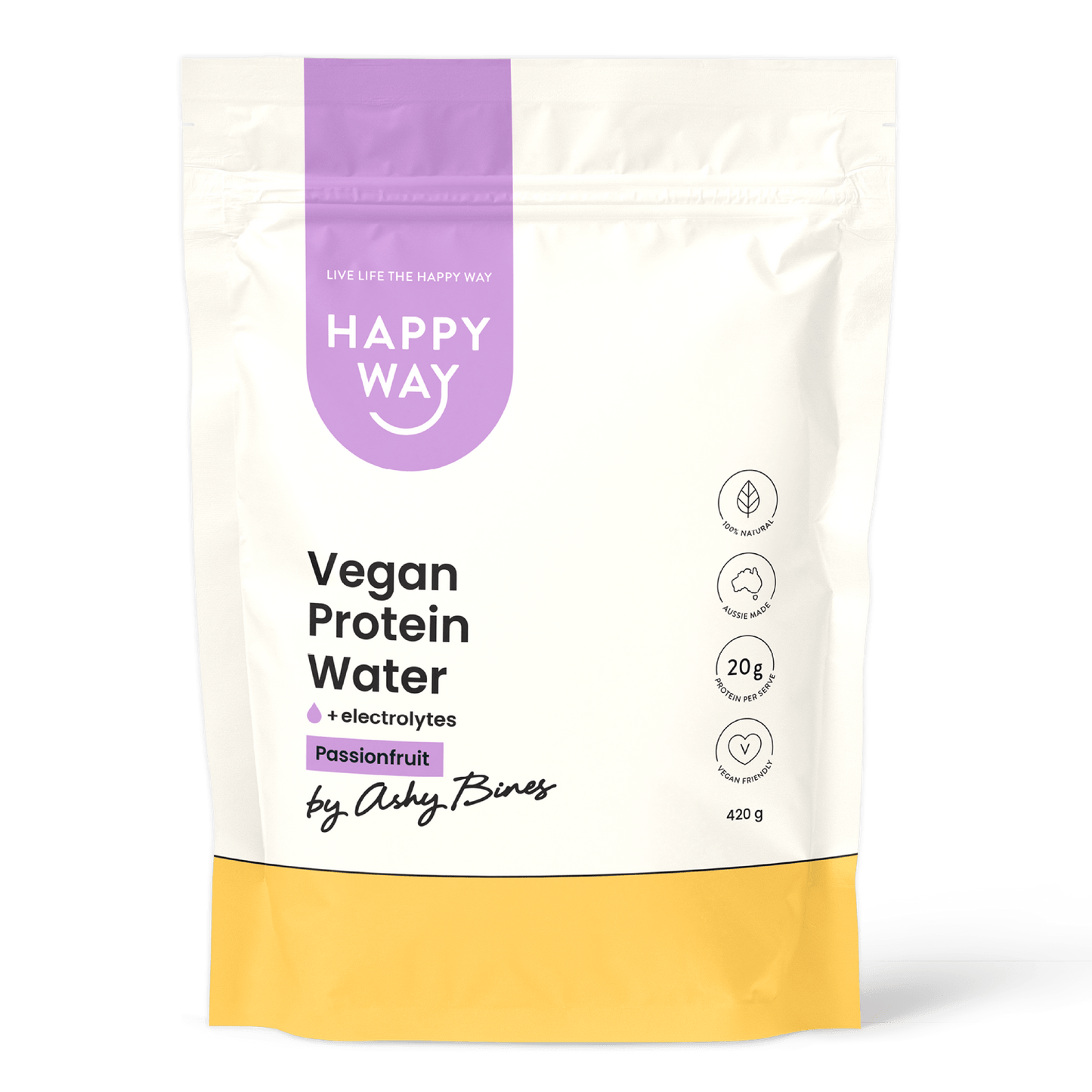 Ashy Bines Passionfruit Vegan Protein Water Powder 420g