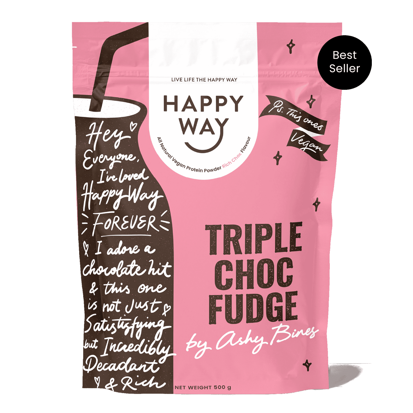 Ashy Bines Triple Choc Fudge Vegan Protein Powder 500g