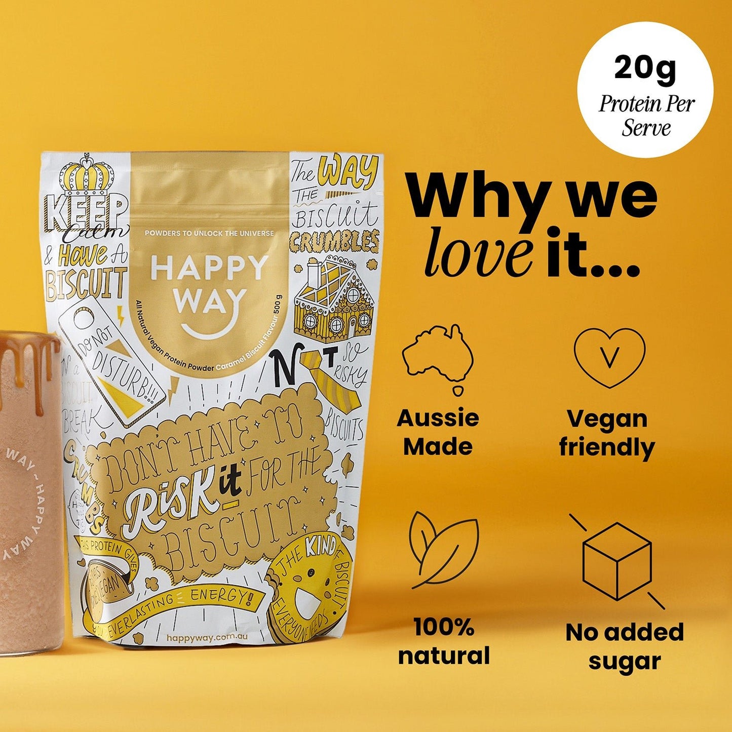 Caramel Biscuit Vegan Protein Powder 500g