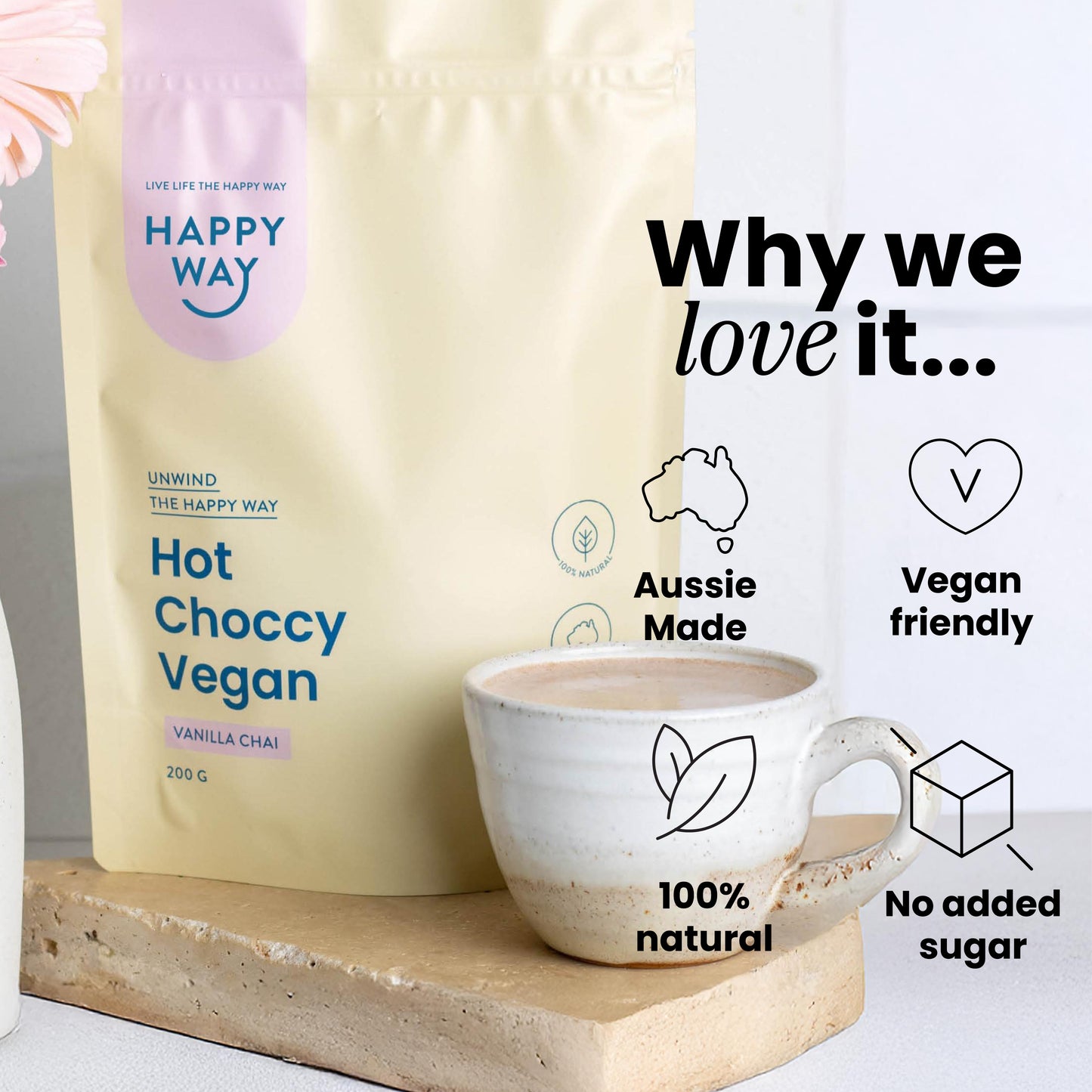 Vanilla Chai Hot Choccy Vegan 200g