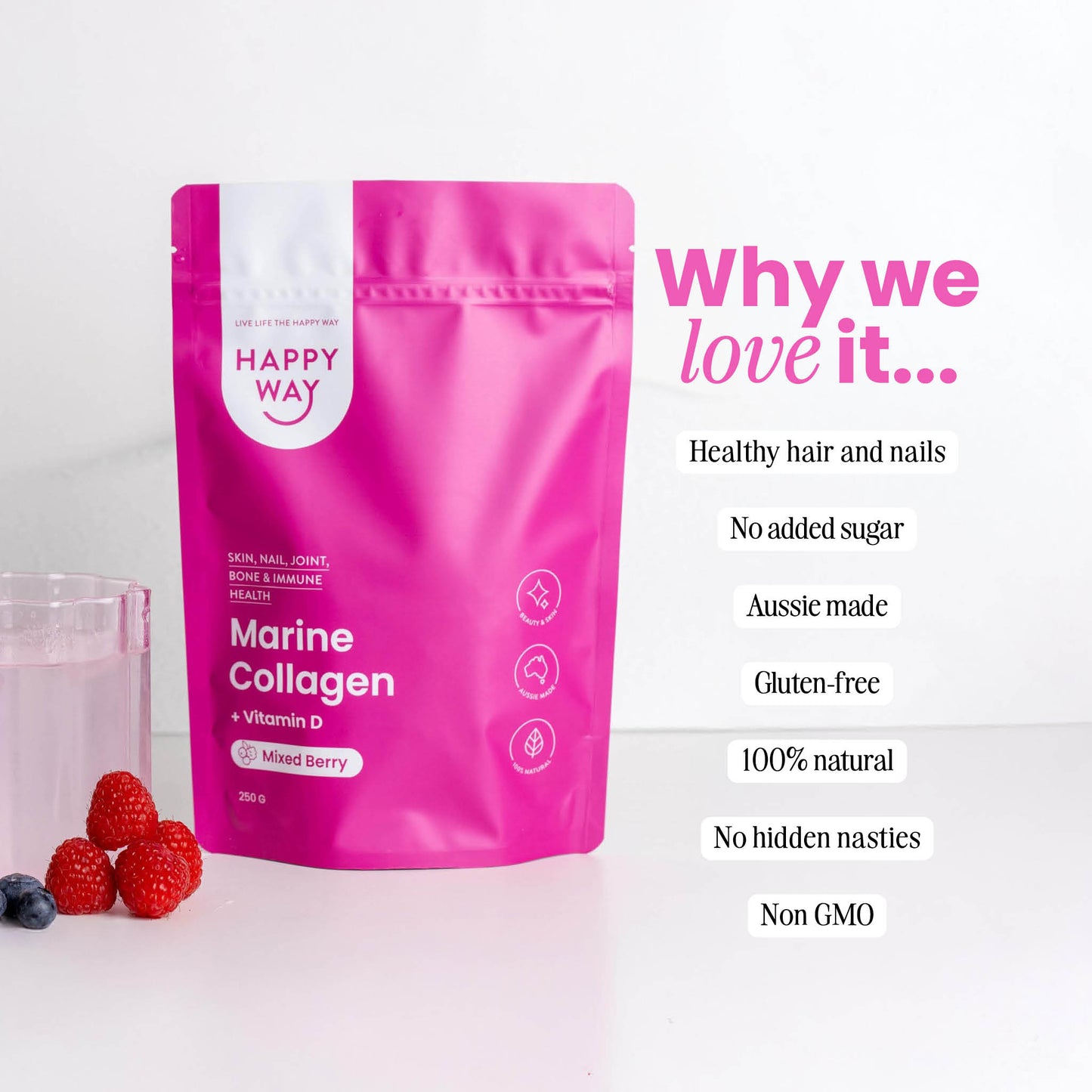 Mixed Berry Marine Collagen Powder 250g