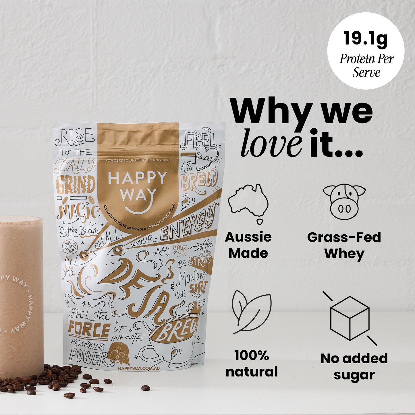 Deja Brew Coffee Whey Protein Powder 500g